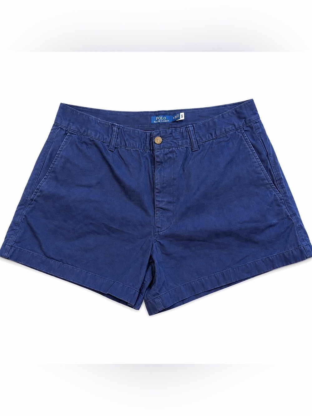 Polo Ralph Lauren Chino Shorts Womens Size 6 Navy Blue 100% Cotton Classic Prepp